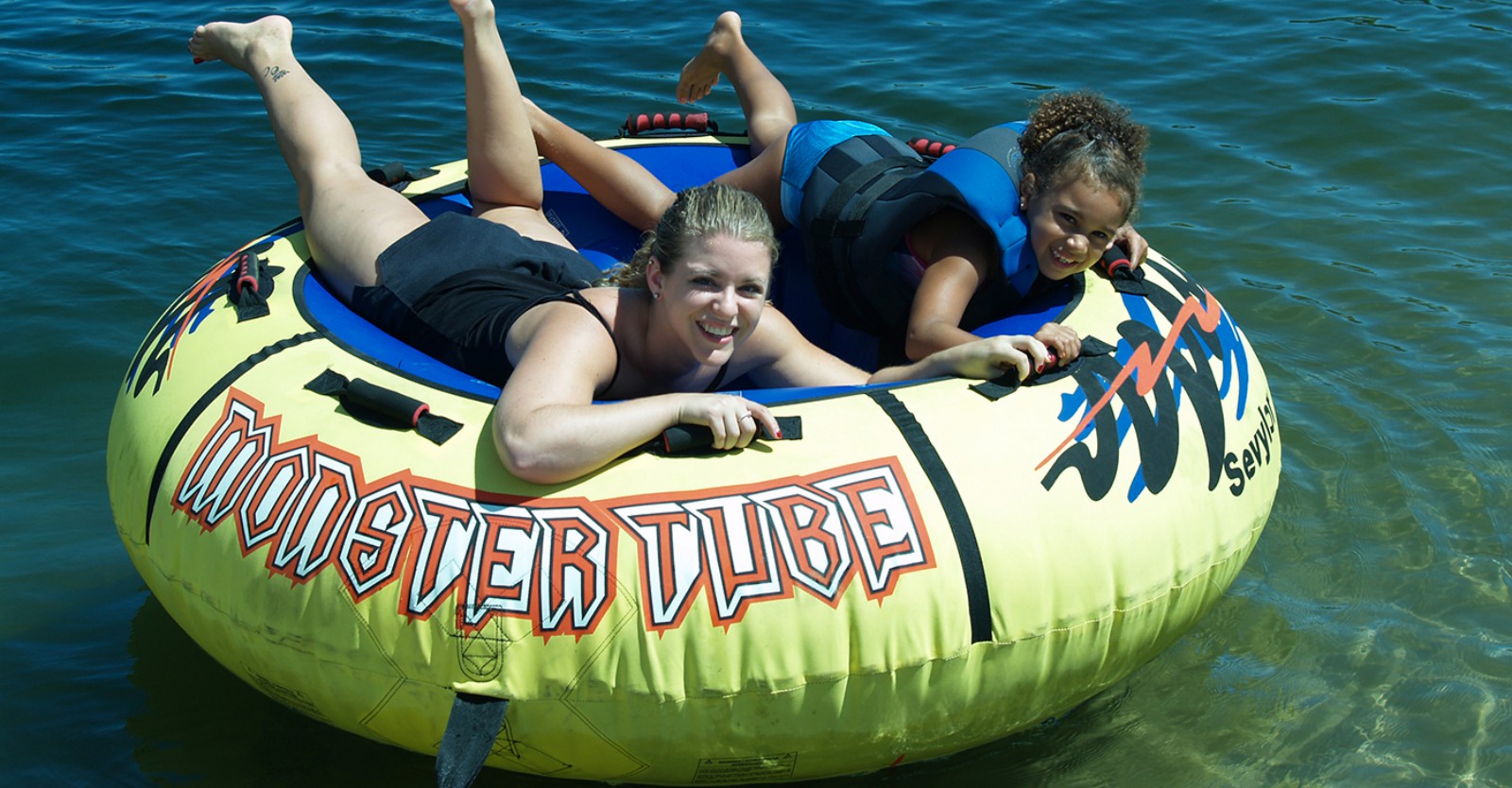 Add a tube to your pontoon rental